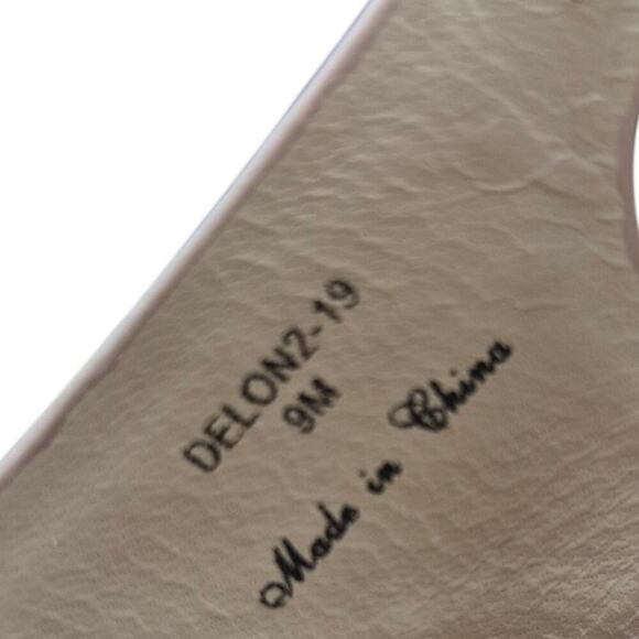 Donald  Pliner Patent Leather Platform Wedge Heel Sandals Slingback Sand Pearl 9 - Picture 9 of 9